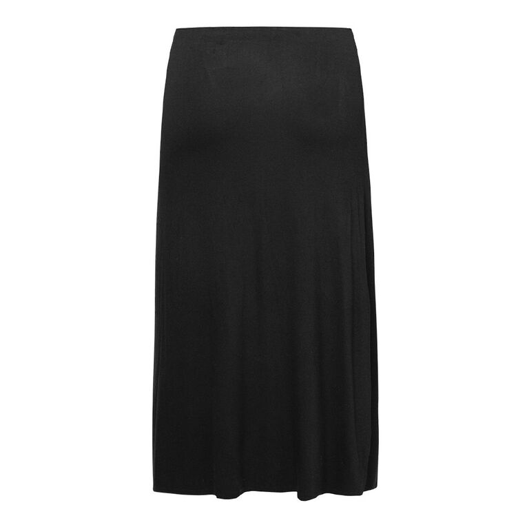 H&H Curve Women's Rib Maxi Skirt, Black, hi-res