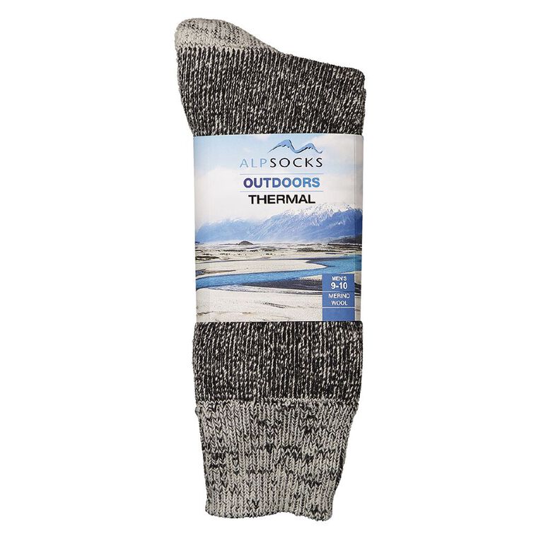 Alpsocks Men's Thermal Wool Blend Socks Grey The Warehouse