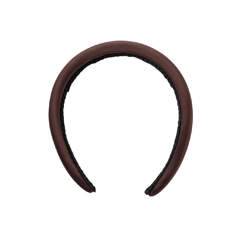 Poppi Satin Headband Brown Mid, , hi-res