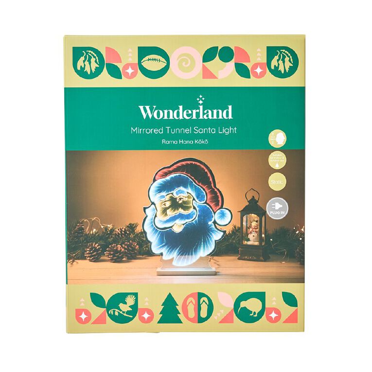 Wonderland Novelty Mirrored Tunnel Light Santa Design 215 LED 37cm, , hi-res