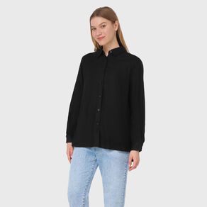 H&H Women's Long Sleeve Linen Blend Shirt