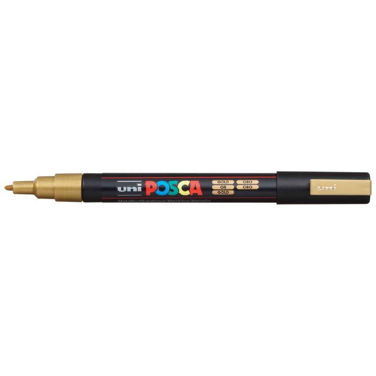 Uni Posca Marker 0.9-1.3mm Fine Gold, , hi-res