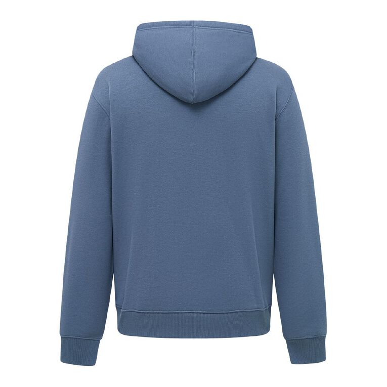 H&H Men's Plain Hoodie Sweatshirt, Blue Mid, hi-res