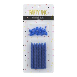 Party Inc Candles Blue 12 Pack