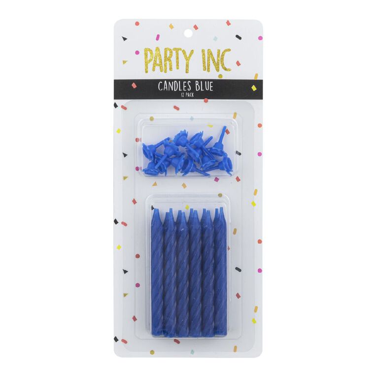 Party Inc Candles Blue 12 Pack, , hi-res