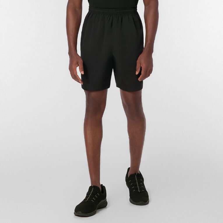 Active Intent Men's Stripe Detail Shorts, Black, hi-res