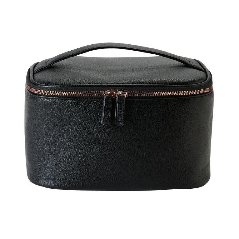 Poppi Large PU Toiletry Bag Black, , hi-res