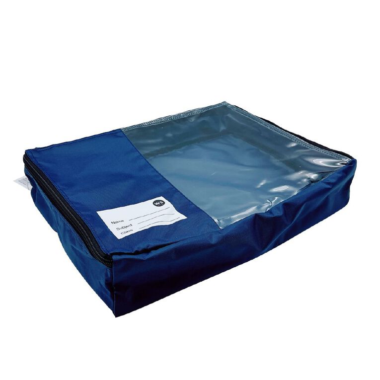 WS Book Bag With Zip 370mm x 265mm x 85mm Blue, , hi-res