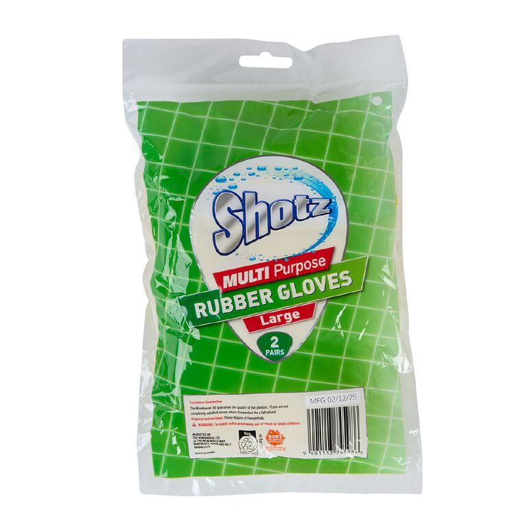 Shotz Rubber Gloves Large 2 Pairs