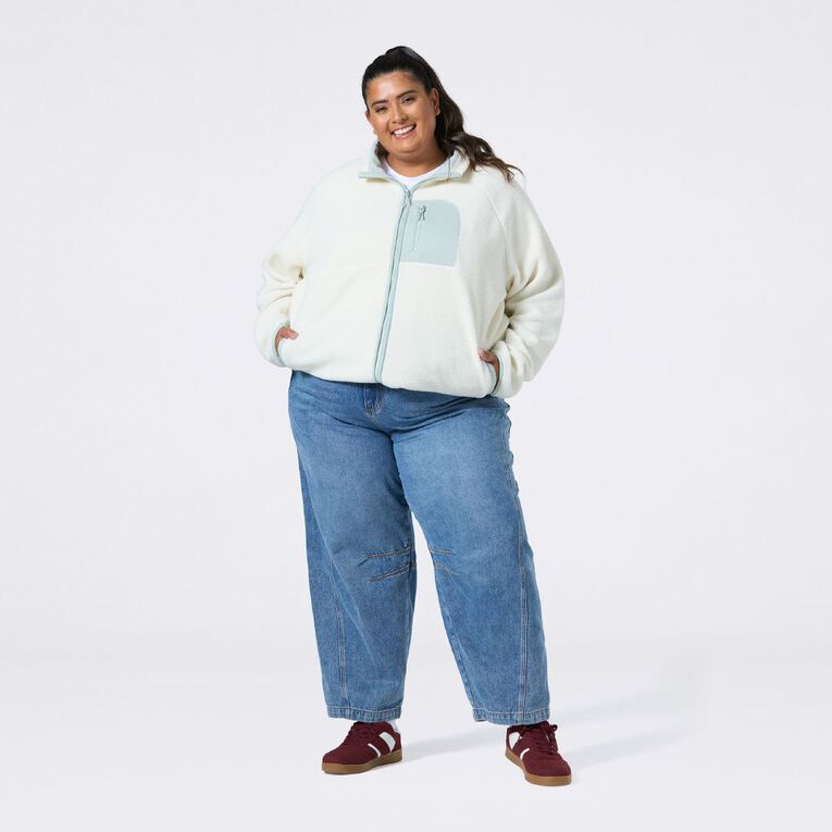 H&H Curve Women's Long Sleeve Polar Fleece, Cream, hi-res