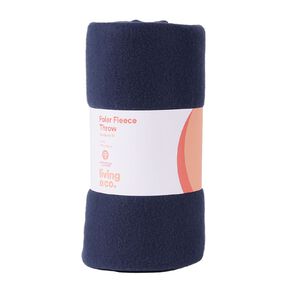 Living & Co Polar Fleece Throw Navy 127cm x 152cm
