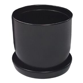 Northcote Pottery Jessa Egg Black Pot and Saucer Black Large