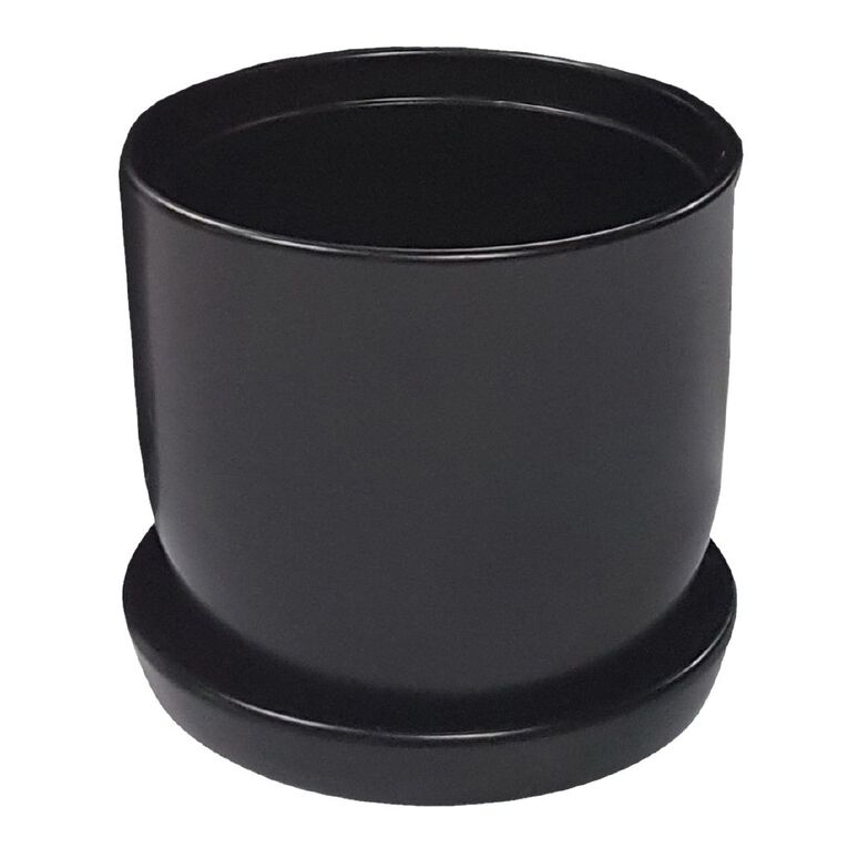 Northcote Pottery Jessa Egg Black Pot and Saucer Black Large, , hi-res