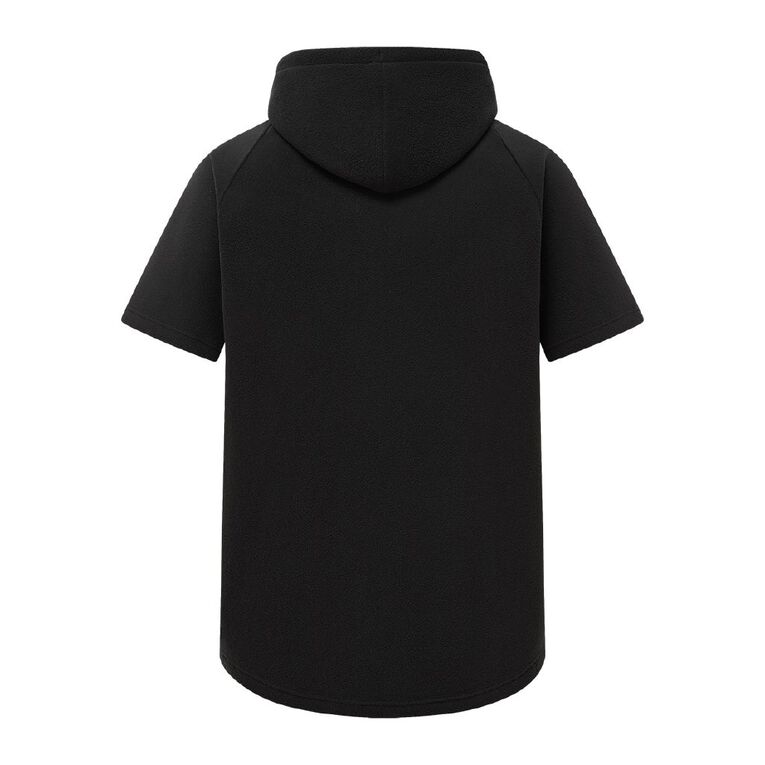 Back Country Adults' Short Sleeve Fleece Hooded Tee, Black/Blue, hi-res