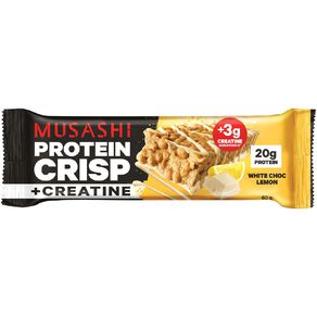 Musashi Protein Crisp + Creatine Bar White Choc Lemon 60g