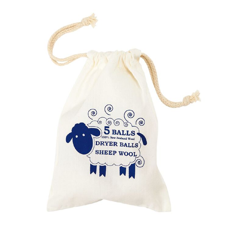 Living & Co Wool Dryer Ball Natural 5 Pack, , hi-res
