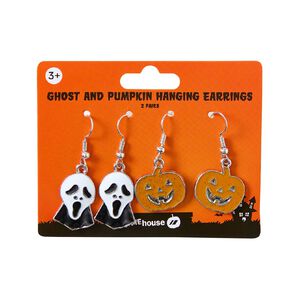 Scarehouse Scarehouse Ghost & Pumpkin Halloween Earrings 2 Pack