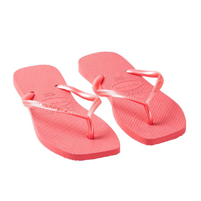 Havaianas Slim Square Jandals, Coral, hi-res