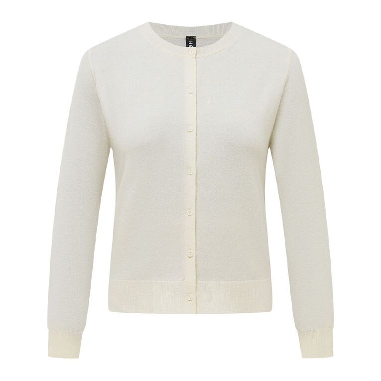 H&H Women's Essential Cardigan, Cream, hi-res