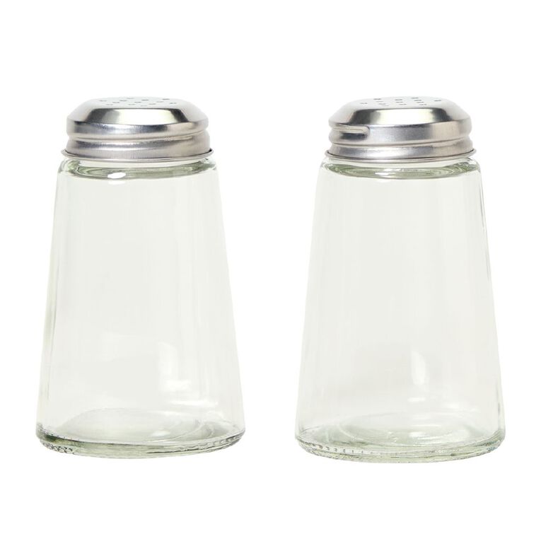 Living & Co Glass Salt & Pepper Shaker Set Clear 2 Pack, , hi-res