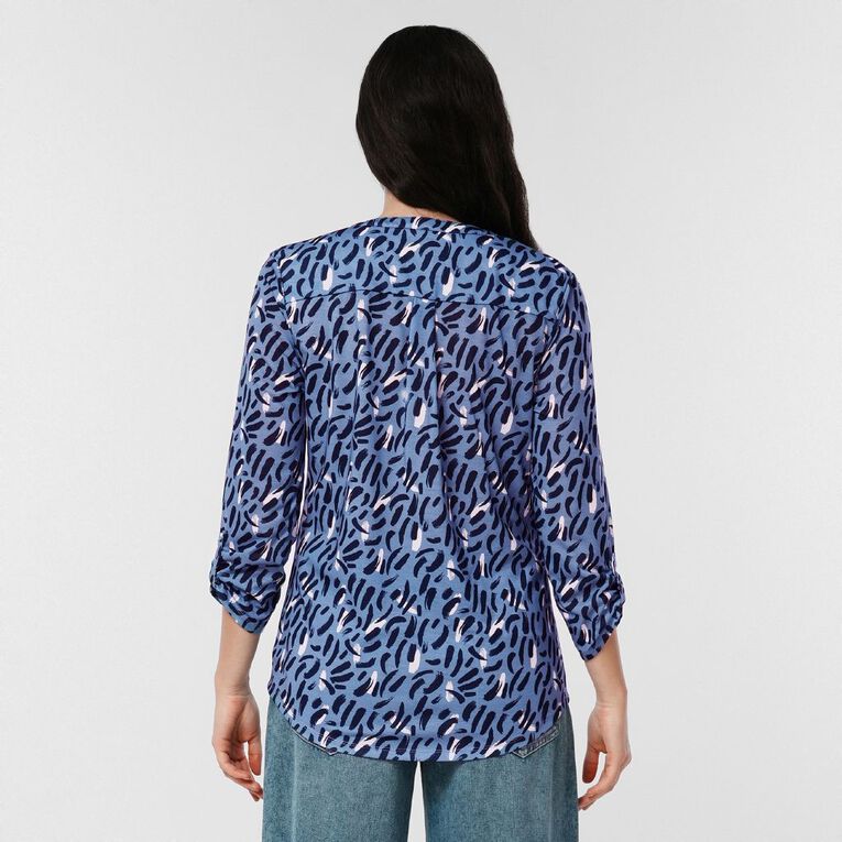H&H Women's PB Henley, Blue Mid, hi-res