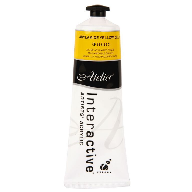 Atelier S3 Acrylic Paint Arylamide Yellow Deep 80ml, , hi-res