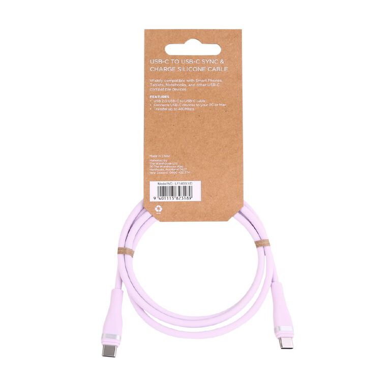 Tech.Inc USB-C To USB-C Cable 1M Lavender, , hi-res