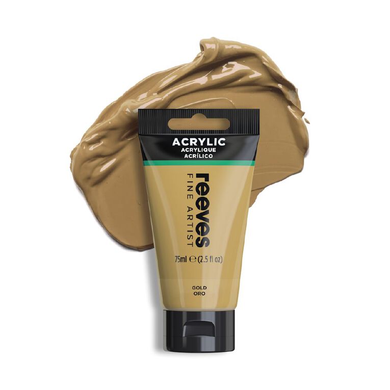 Reeves Acrylic Paint 800 75ml Gold, , hi-res