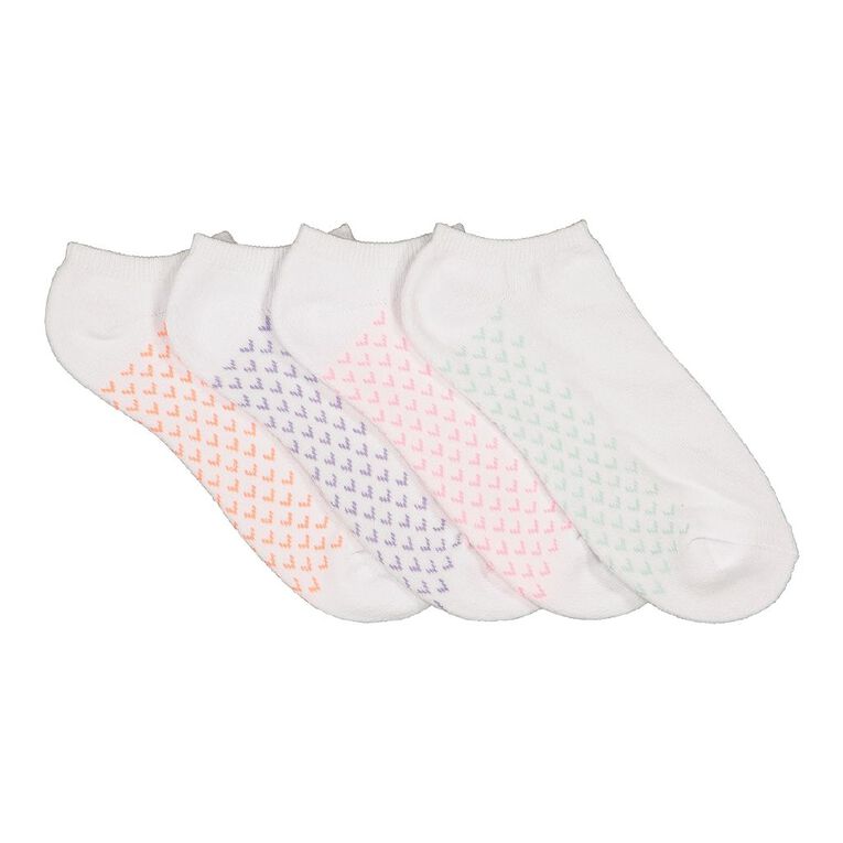 Active Intent Women's No Show Cushioned Socks 4 Pack W21 White The