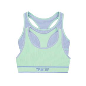 Tradie Girls' Seamfree Racer Crop 2 Pack
