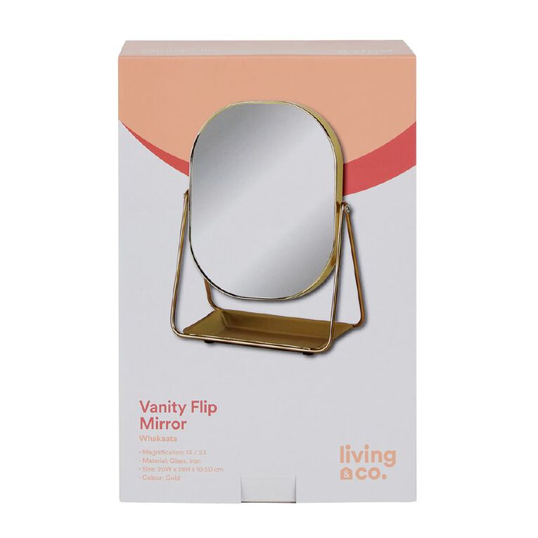 Living & Co Vanity Flip Mirror Gold, , hi-res