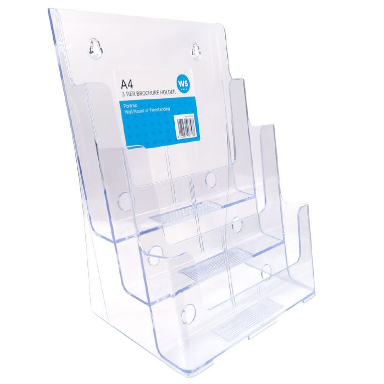 WS Brochure Holder Free Standing Clear A4, , hi-res