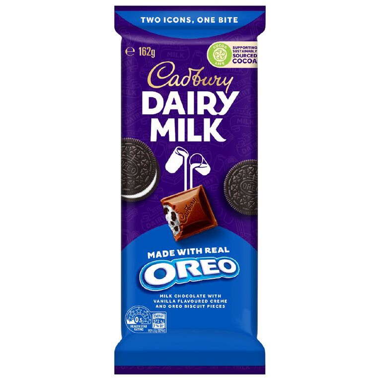 Cadbury Oreo Vanilla Block 162g, , hi-res