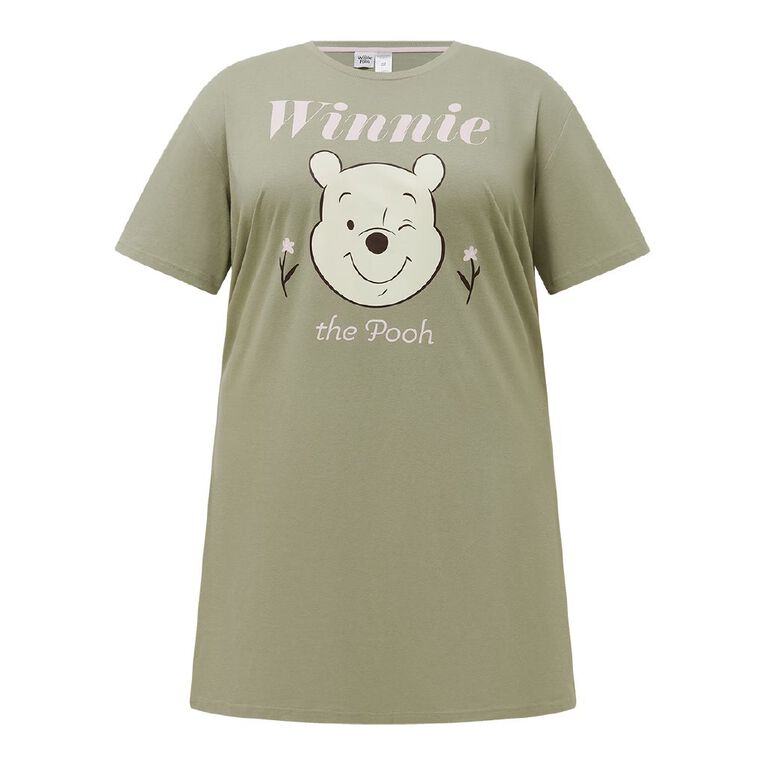 Winnie the Pooh Women's Boxy T-Shirt Nightie, Green Light, hi-res