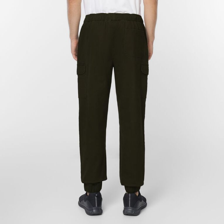 H&H Men's Elastic Waist Cargo Joggers, Green Dark, hi-res