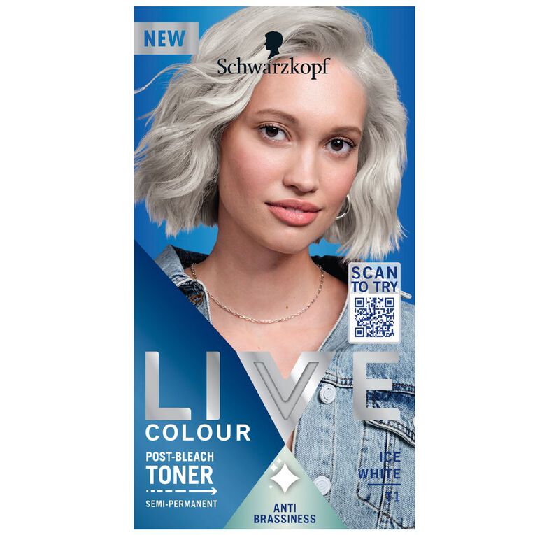 Schwarzkopf Live Colour Semi-Permanent Toner Ice White T1, , hi-res