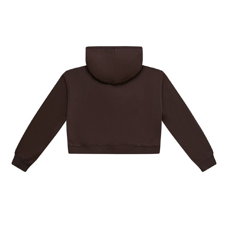 Young Original Boxy Zip Thru Hoodie, Brown Dark, hi-res