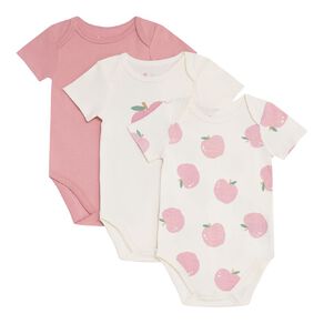 Young Original Babys' Short Sleeve Printed Bodysuit 3 Pack