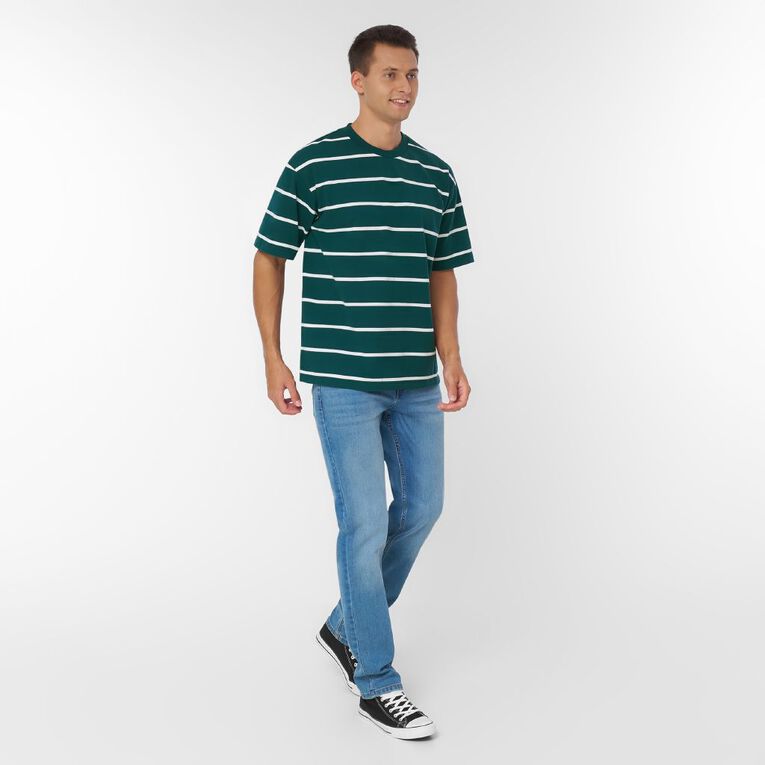 Garage Men's Relaxed Pique Striped Tee, Green Dark, hi-res