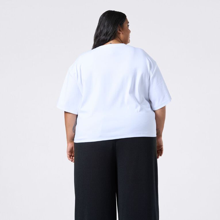 H&H Curve Women's Short Sleeve Basic Tee, White, hi-res