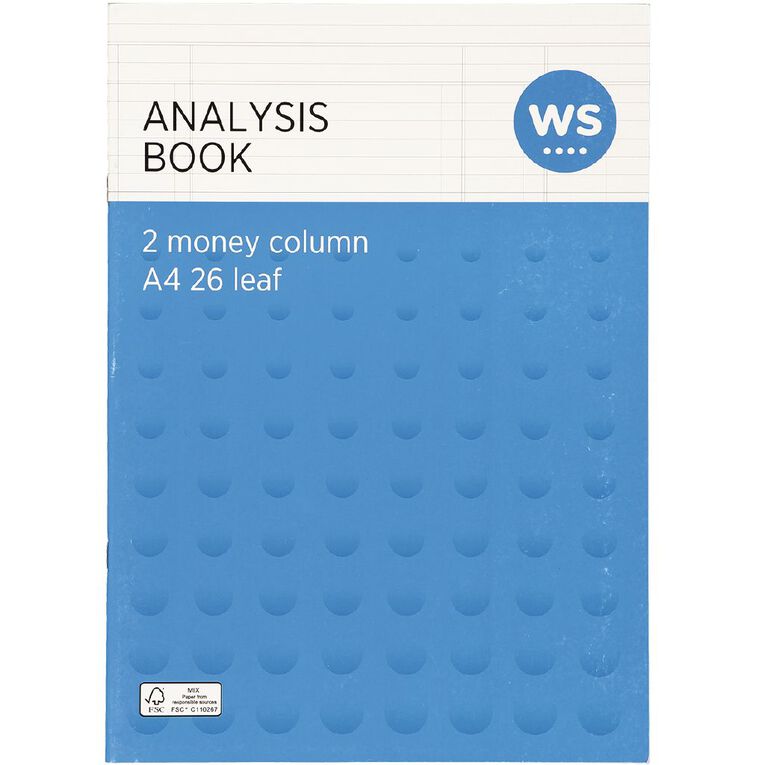 WS Analysis Book 2 Money Column 26 Leaf A4 Green Mid, , hi-res