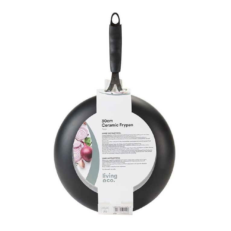Living & Co Ceramic Frypan Black 30cm, , hi-res