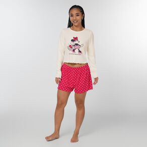 Minnie Mouse Pointelle Long Sleeved Top and Short Pyjama Set