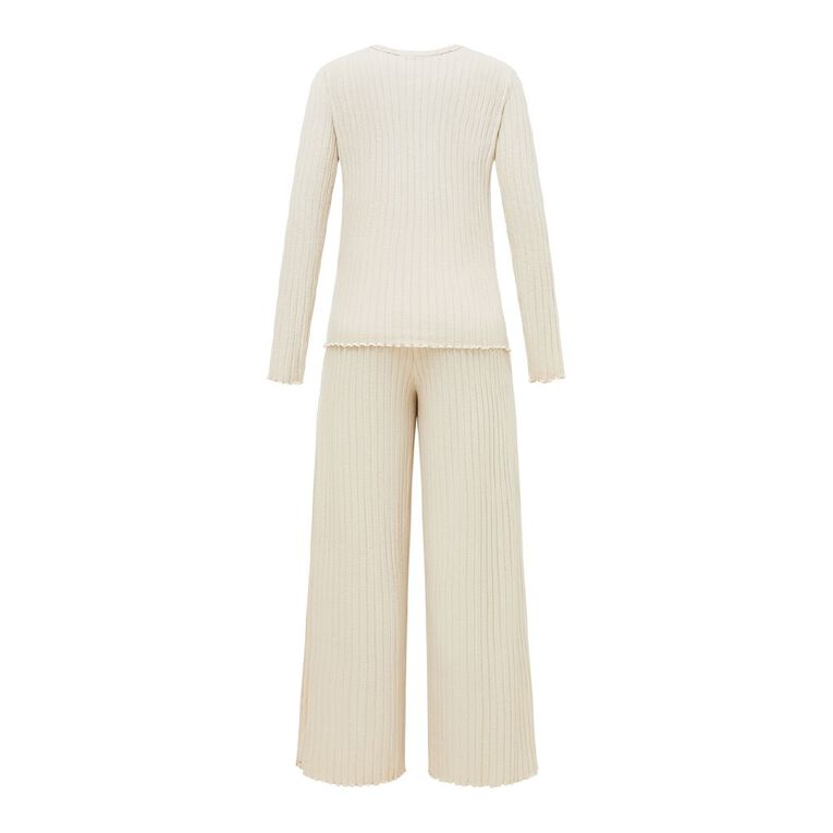 H&H Women's Brushed Rib Lounge Set, Brown Light, hi-res