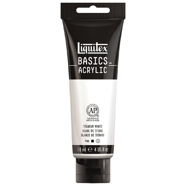 Liquitex Basics Acrylic 118ml Titanium White, , hi-res