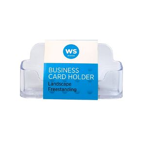 WS Business Card Holder Free Standing Landscape Single Clear