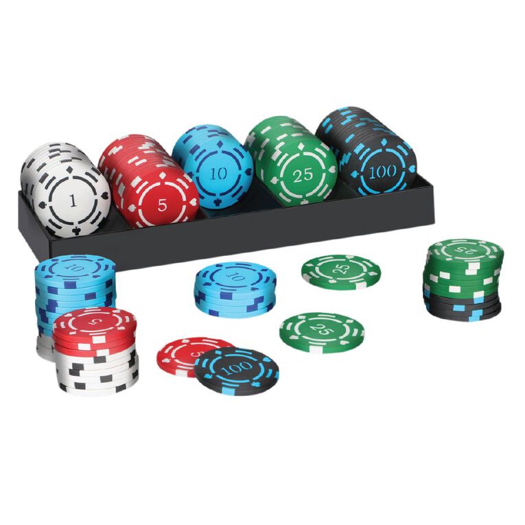 ProPoker 100 Poker Chips on Tray, , hi-res