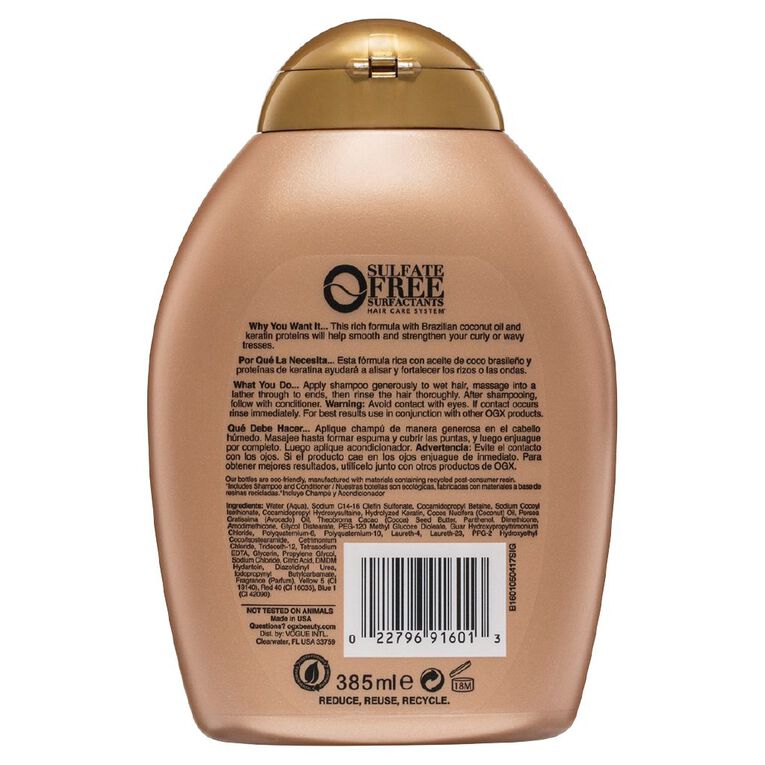OGX Brazilian Keratin Therapy Shampoo 385ml, , hi-res