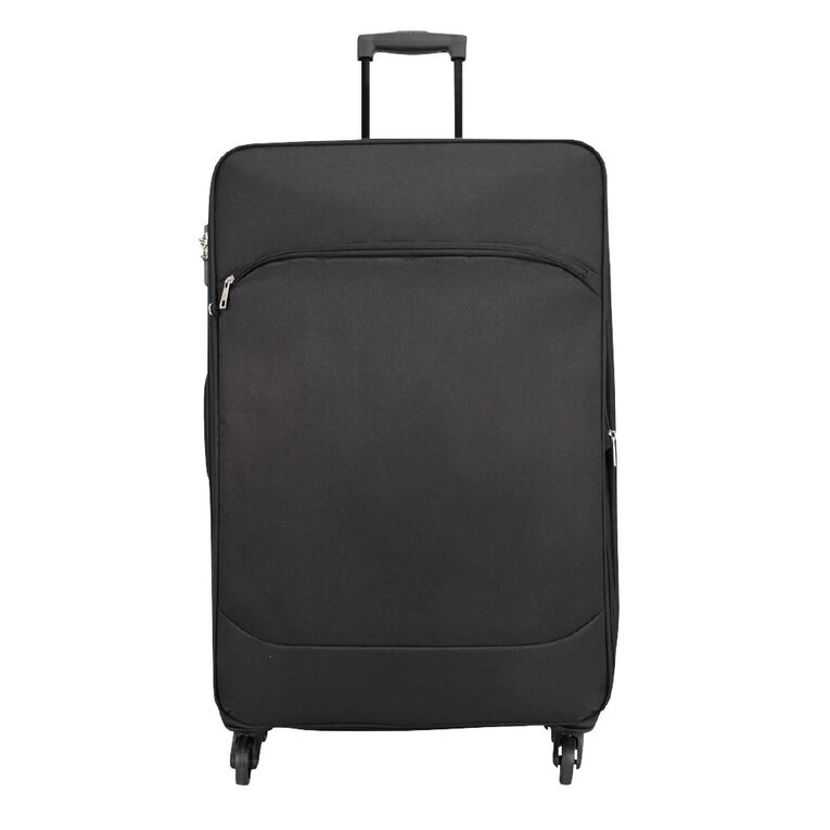 Wander 76cm Soft Checked Suitcase 4 Wheel Black, , hi-res