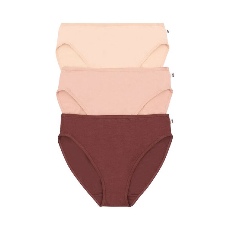 Rio Women's Hi-Cut Briefs 3 Pack, Beige, hi-res